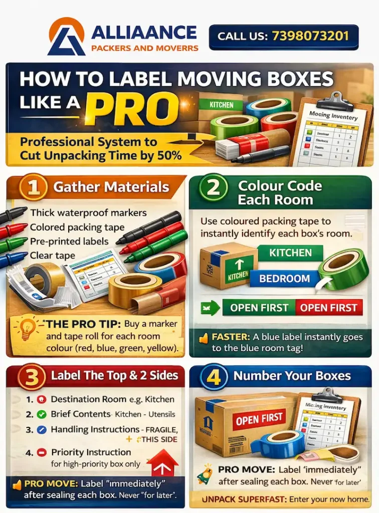How to label moving boxes like a pro infographic