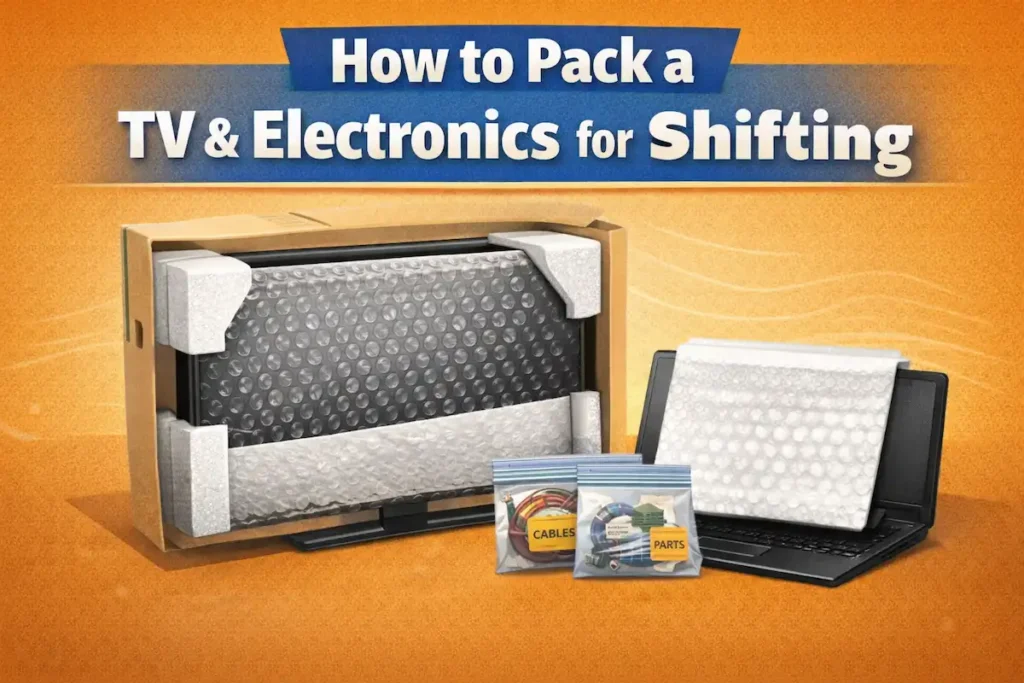 how to pack TV for moving